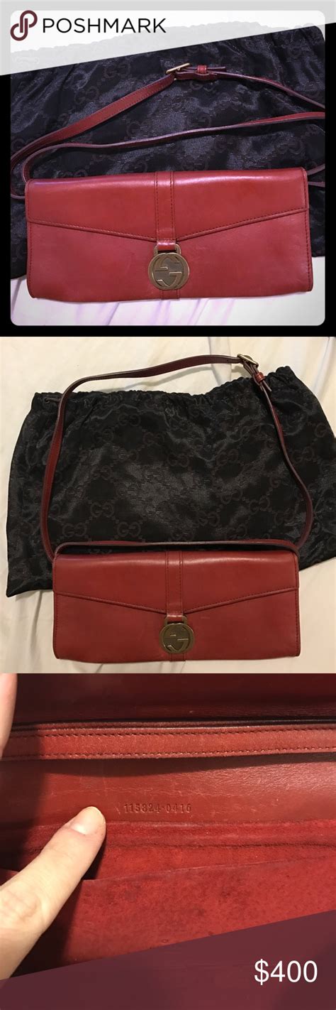 evening bag red leather vintage gucci gg clasp|gucci gg emblem handbags.